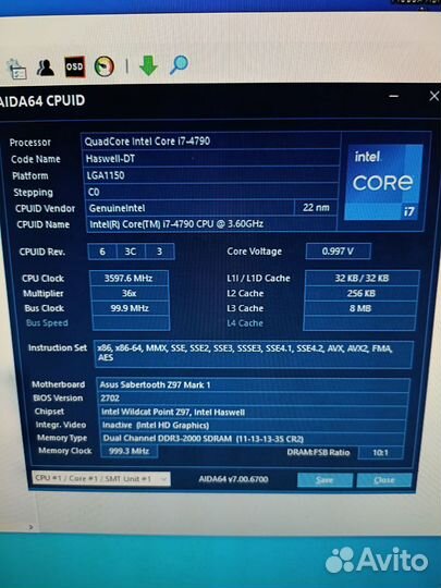 Asus z97 sabertooth mark1