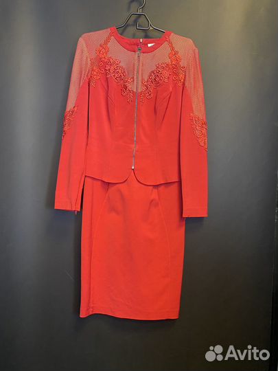 Платье женское на молнии 42 44 красное