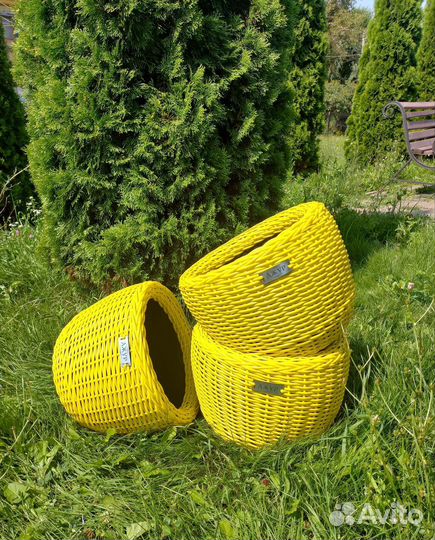 Плетёные корзины и кашпо из ротанга