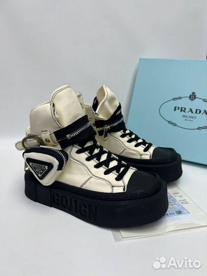 Prada кеды высокие женские