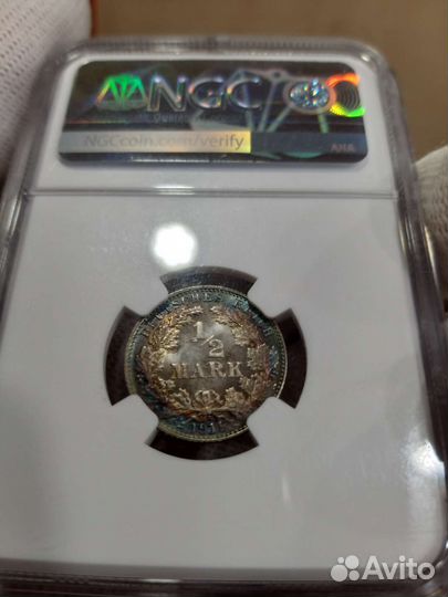 1/2 марки 1918 ms67 ngc