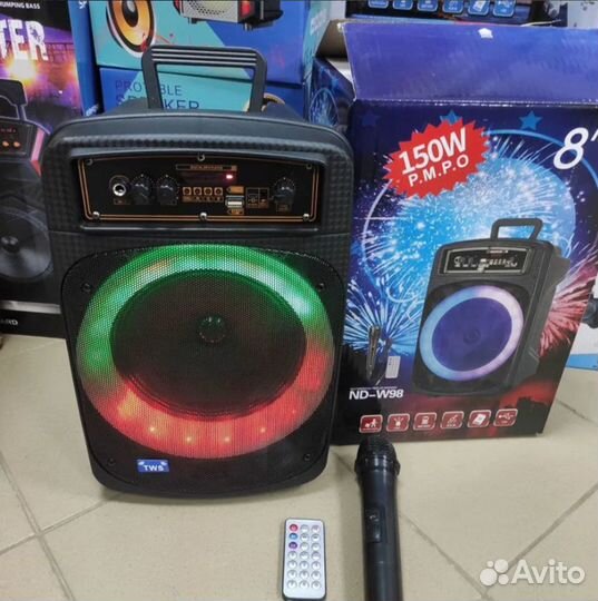 Портативная блютуз акустика Trolley w98 50вт