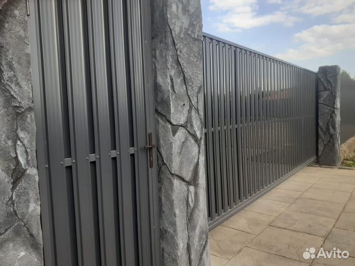 Откатные ворота под ключ с доставкой и установкой