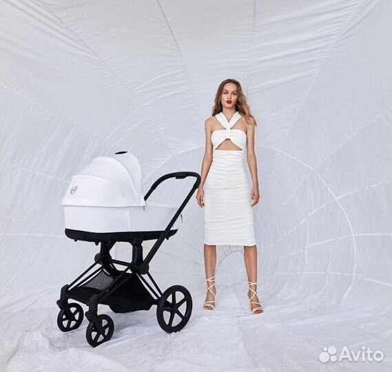 Коляска cybex priam 4 off white matt black
