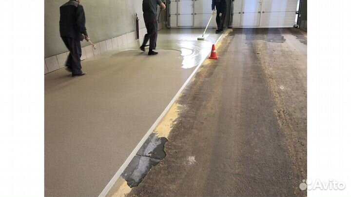 Полимерный наливной противоскользащий пол для паркинга (пандус)