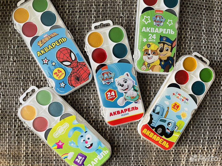 Краски медовые, кисти, восковые карандаши