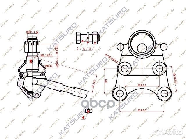 Опора шаровая KAT1001GWL katsuro