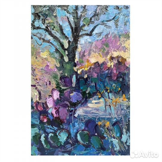 Картина маслом Фиолетовый пейзаж Абстракция