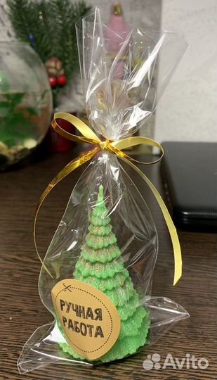 Новогодние ароматические свечи ручной работы