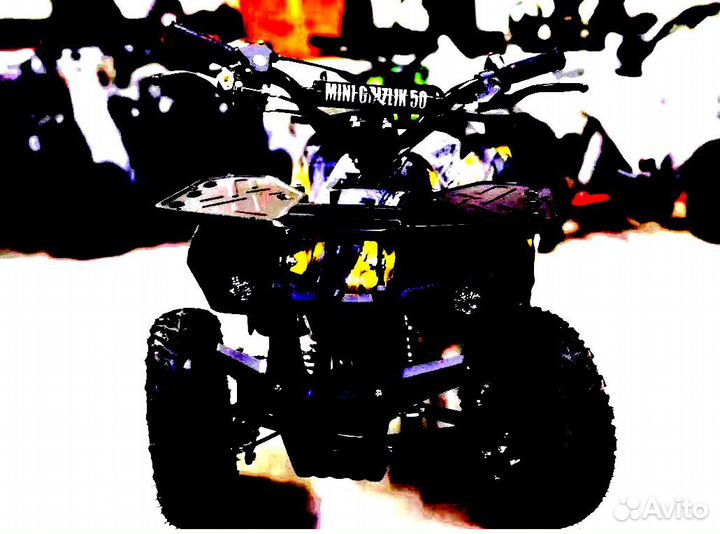 Детский квадроцикл Mini Grizlik X16 (PS) желтый