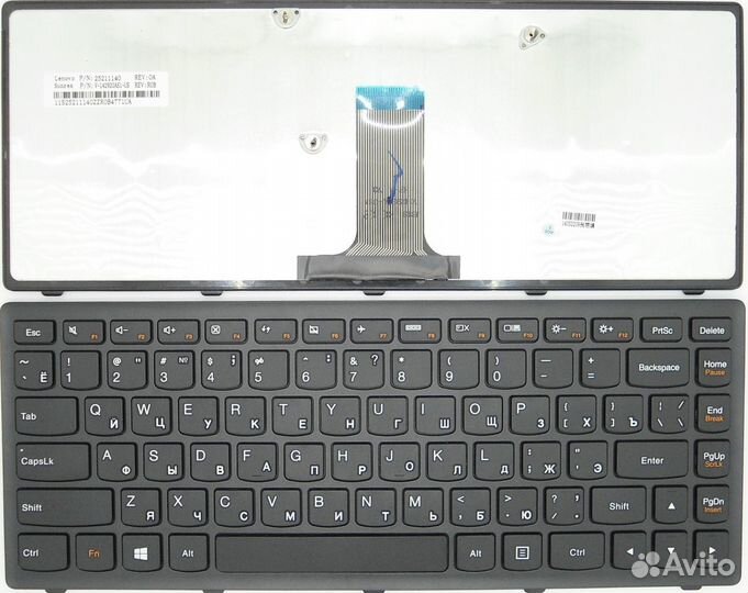 Клавиатура для ноутбука Lenovo Flex 14 черная