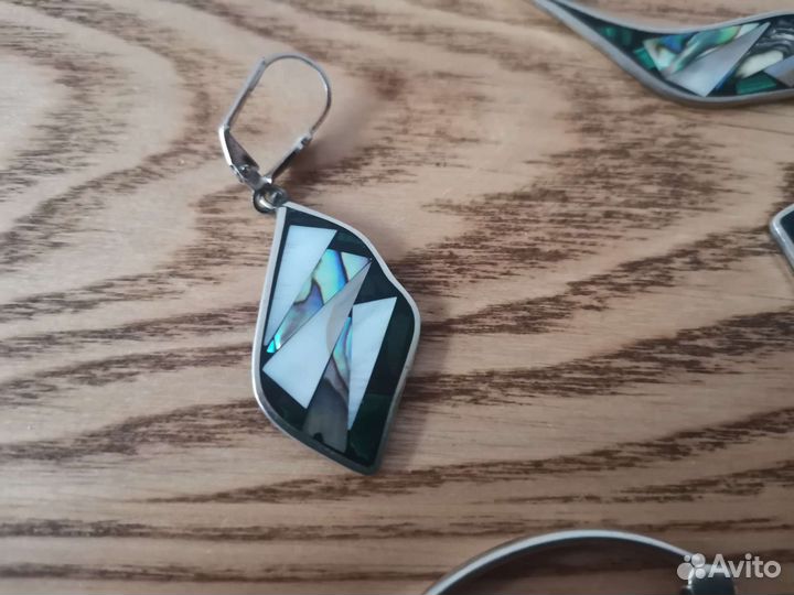 Комплект серьги/колье/браслет с перламутром