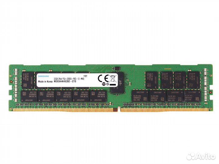 Оперативная память RAM Samsung, M393A4K40CB2-CTD, 32gb, 2Rx4, 21300(2666), DDR4, ECC, REG, New