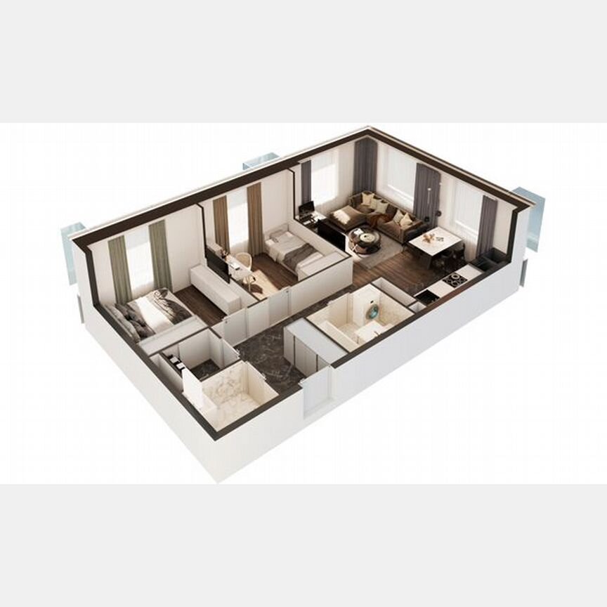 2-к. апартаменты, 62,9 м², 5/30 эт.