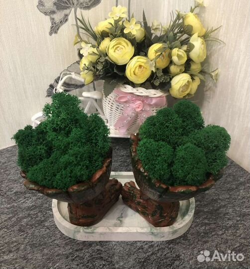 Кашпо Грут, свечи, топиарий