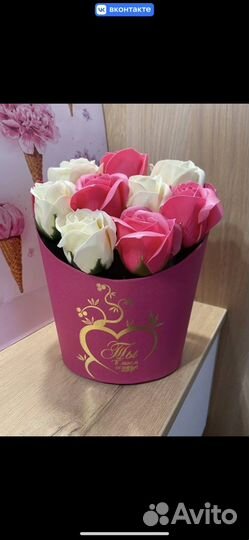 Букет из мыльных розочек «Ты в моем сердце»