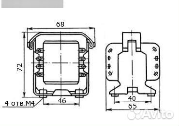 Трансформатор тн-32-220 6V(4A), 12V(2A) и 24V(1A)