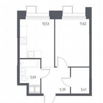 1-к. апартаменты, 34,6 м², 23/23 эт.