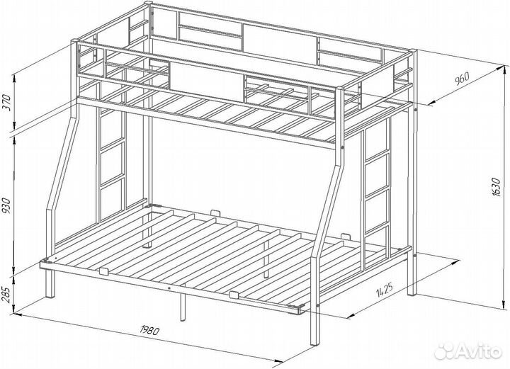 Кровать двухъярусная Гранада пяя 140