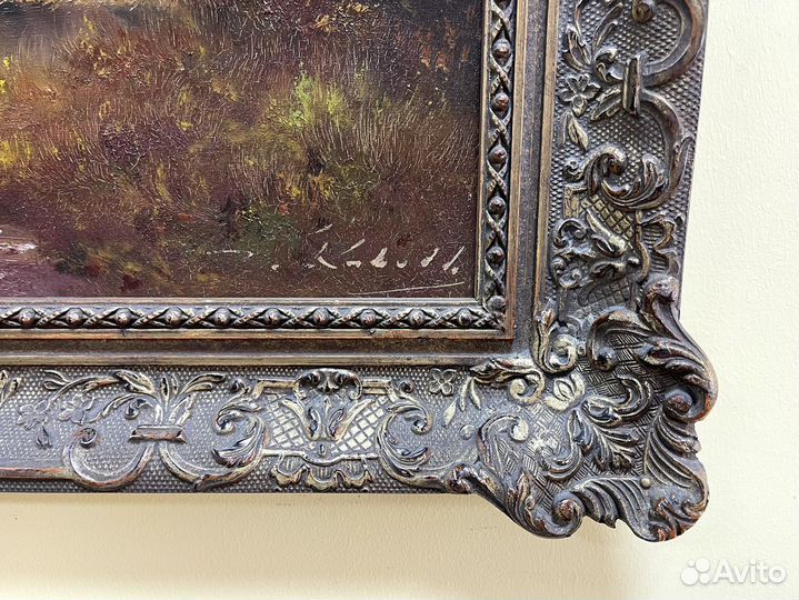 Винтажная картина, масло, холст 