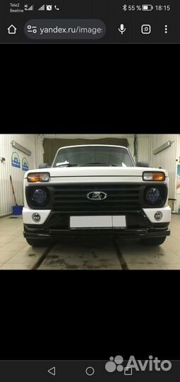 Двойная защита переднего бампера Нива Урбан чёрная