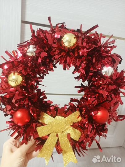Новогодний венок ручной работы