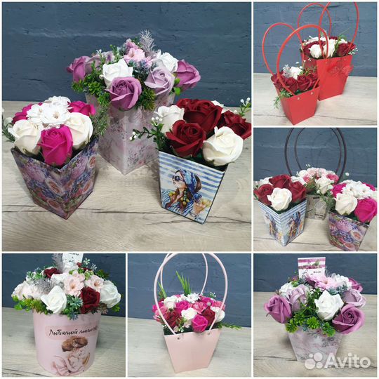 Букет цветов из мыльных роз