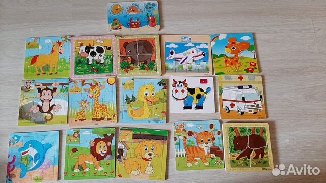 Деревянные пазлы 16 шт