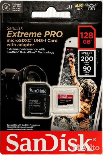 Карта памяти MicroSD 128GB SanDisk Extreme Pro