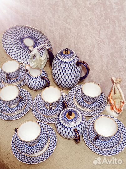 Кофейный сервиз Кобальтовая сетка