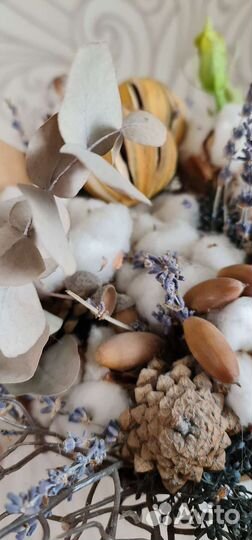 Букет из сухоцветов с хлопком