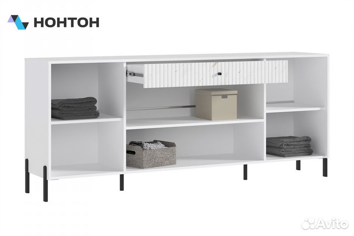 Комод Оливия белый / мрамор золото