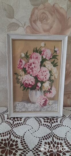 Вышивка Пионы