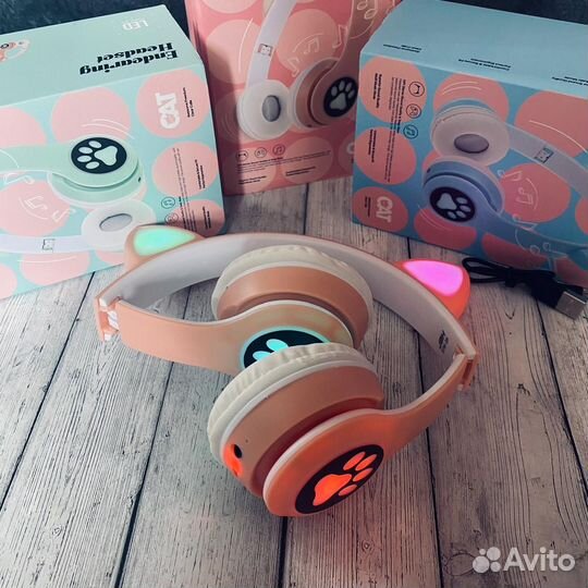 Беспроводные детские наушники с ушками