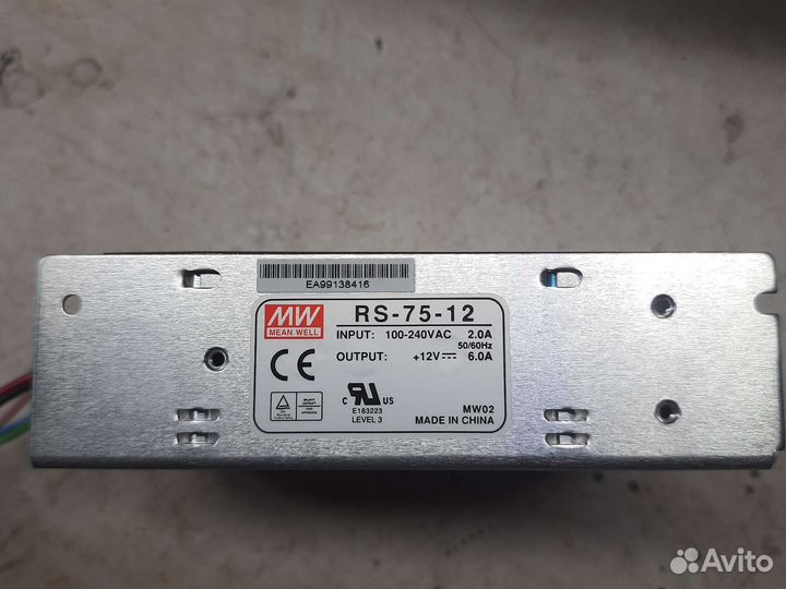 Блок питания 12v 6A RS-75-12