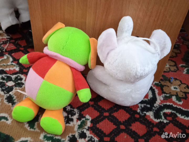 Мягкие игрушки собака и слон