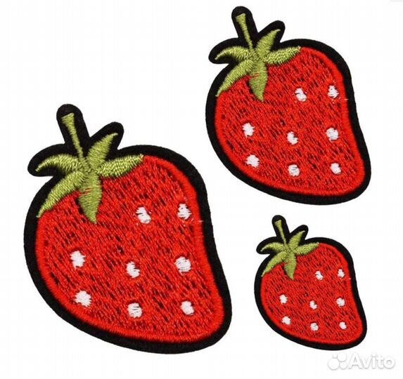 Термонашивки клубнички нашивки 3шт