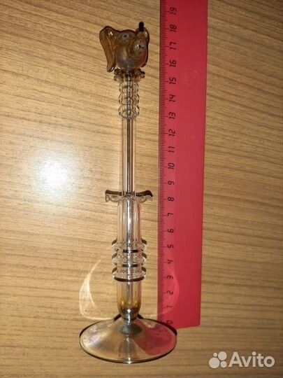 Стеклянная ручка- собачка