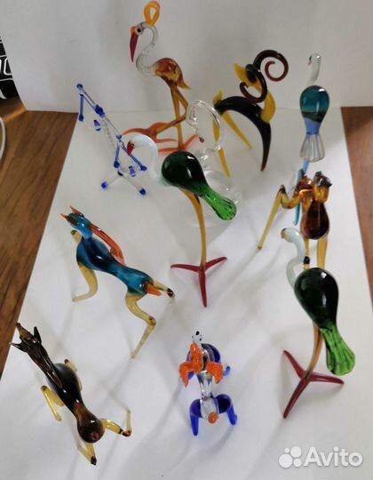 Стеклянные фигурки животных