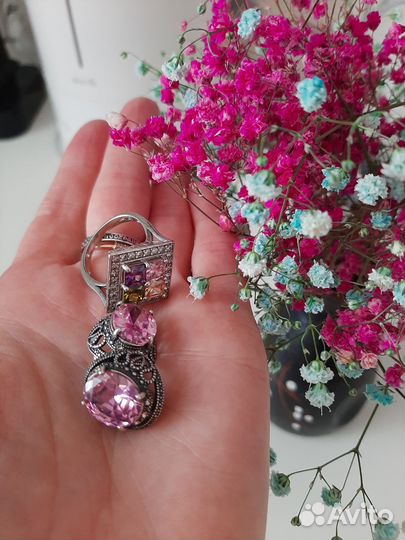 Кольцо и серьги посеребренные