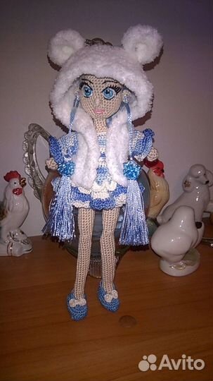 Вязаная Кукла Амигуруми -Блу