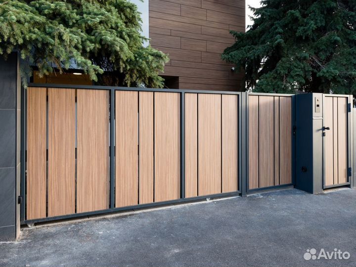 Ворота распашные из сэндвич сборка до 3 дн