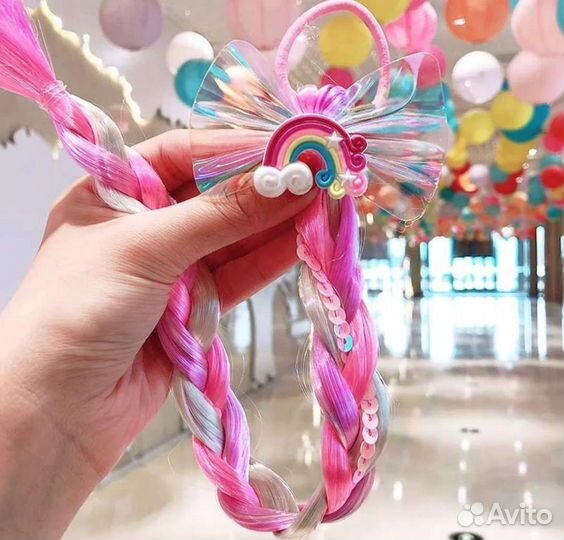 Коса на резинке детская