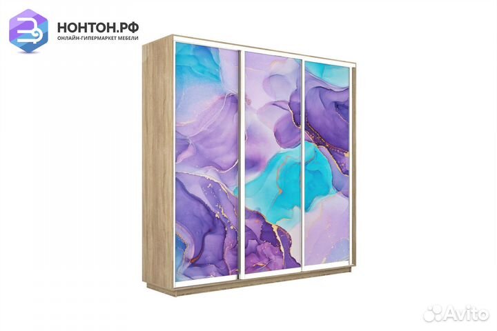 Шкаф-купе 3-х дверный Нонтон фото №1002 / дуб соно