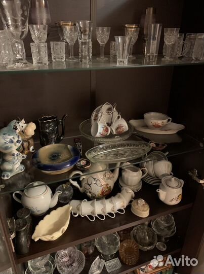 Хрусталь, наборы чайные, рюмки, бокалы, посуда