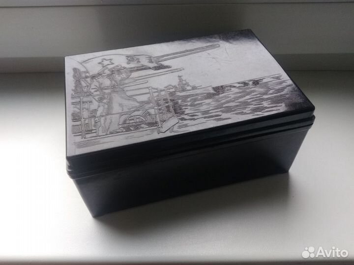 Шкатулка Военно-морской флот 1940-е годы Карболит