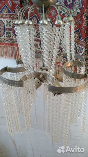 Люстра СССР хрустальные спирали сосульки