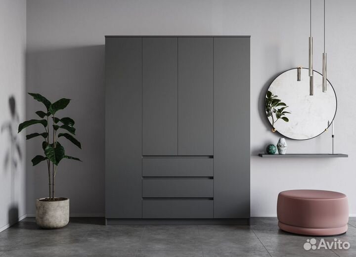 Шкаф Мори 4-х ств мш 1600 графит