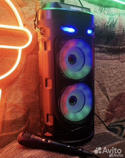 Колонки блютуз 45см с караоее и микр