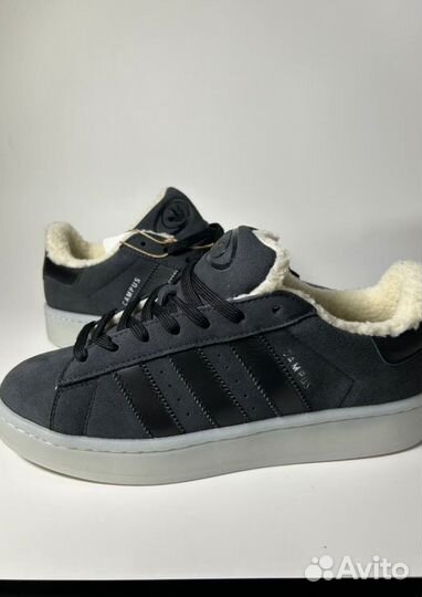 Кроссовки Adidas Campus Grey с мехом